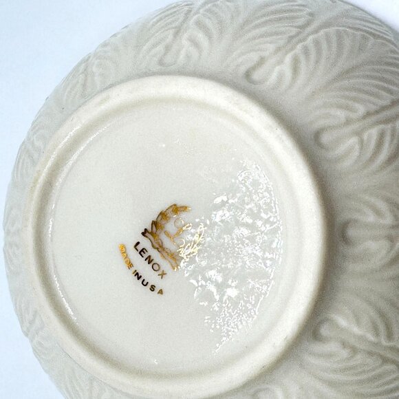 Lenox Greenfield Collection Bon Bon Bowl Gold Trim 4.5" Cream Discontinued - Picture 5 of 6